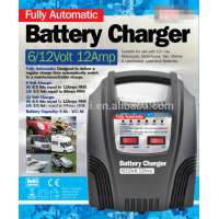 A1212LX 12amp portable battery charger 6v 12v DC 110/240V AC automatic lead acid car battery charger